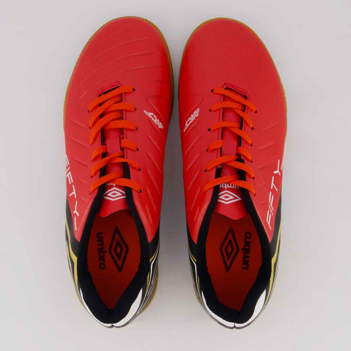 Chuteira Umbro Fifty VI League Futsal Vermalha e Preta Vermelho/Preto 4