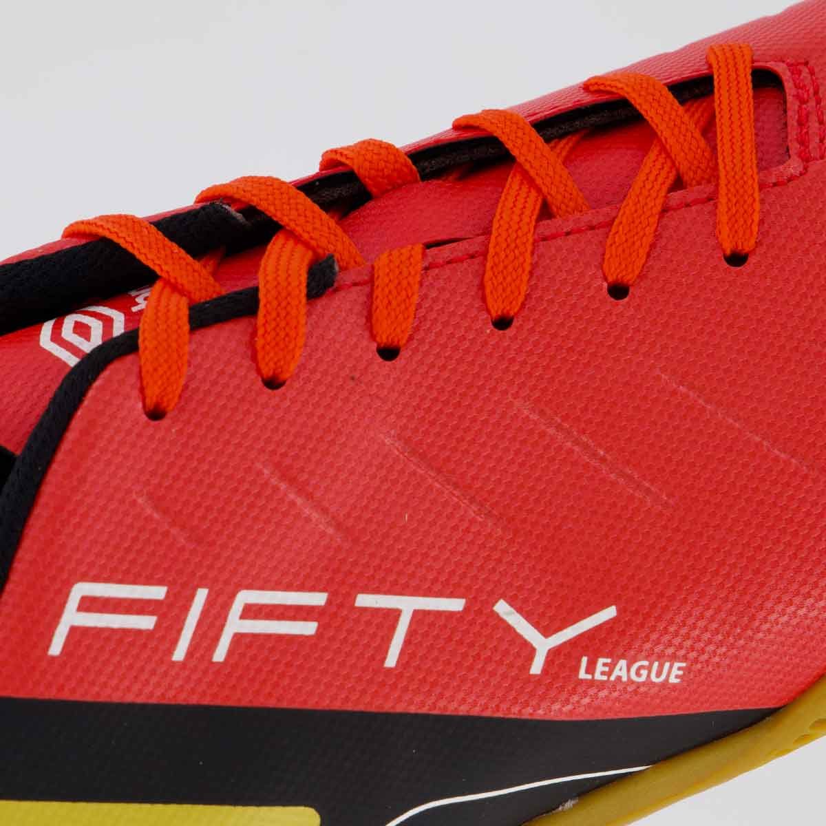 Chuteira Umbro Fifty VI League Futsal Vermalha e Preta Vermelho/Preto 7