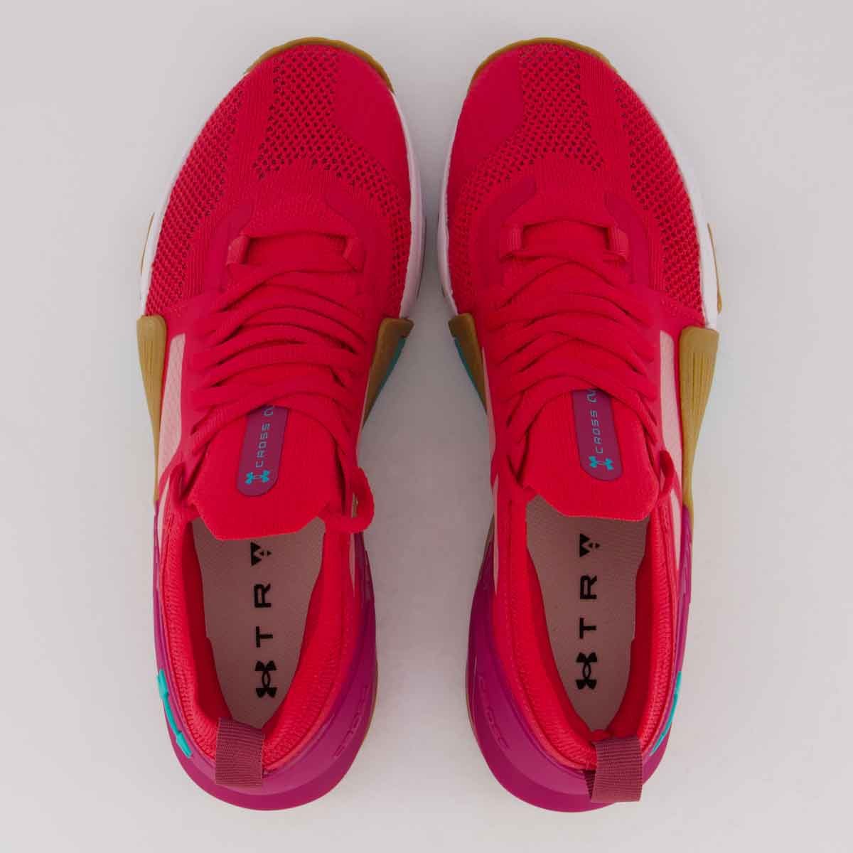 Tênis Under Armour Tribase Cross 2 Feminino Vermelho Multicores 4