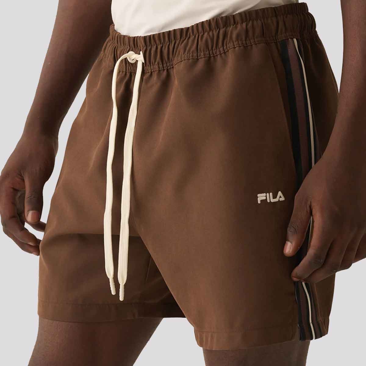 Shorts Fila Comfort Sport Club Marrom e Off White Marrom 4
