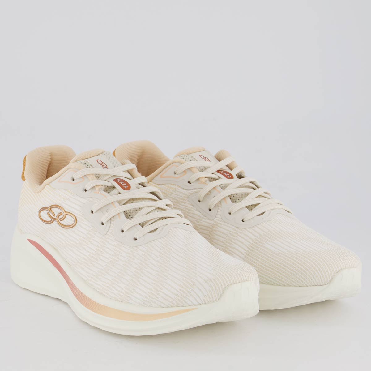 Tênis Olympikus Plaza Feminino Bege Branco/Bege 2
