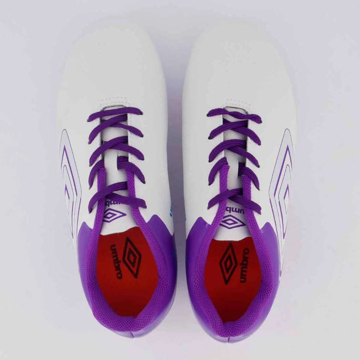 Chuteira Umbro Adamant Top Speed Campo Juvenil Branca e Roxa Branca/Roxo 4