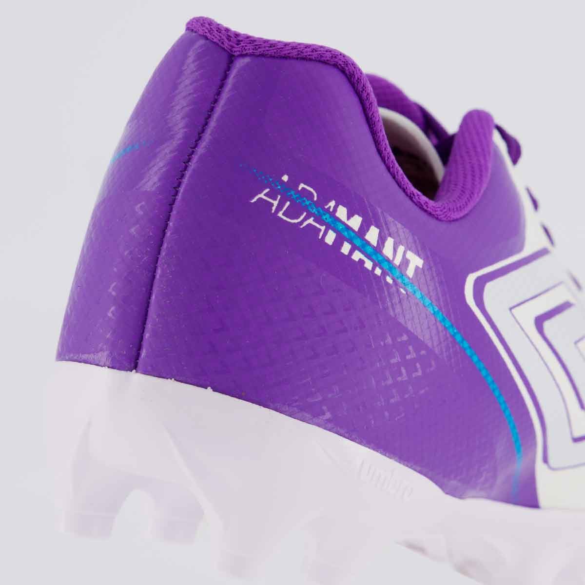 Chuteira Umbro Adamant Top Speed Campo Juvenil Branca e Roxa Branca/Roxo 6
