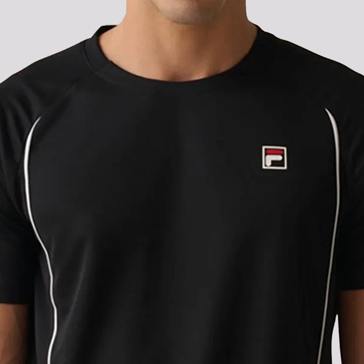 Camiseta Fila Match Preta e Branca Preto 3