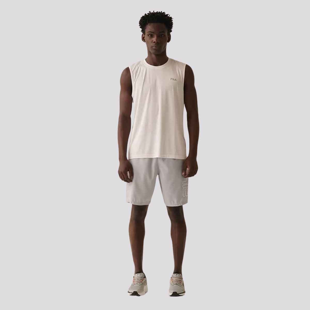Bermuda Fila Train 7,5 Cinza Claro e Branco Cinza 1