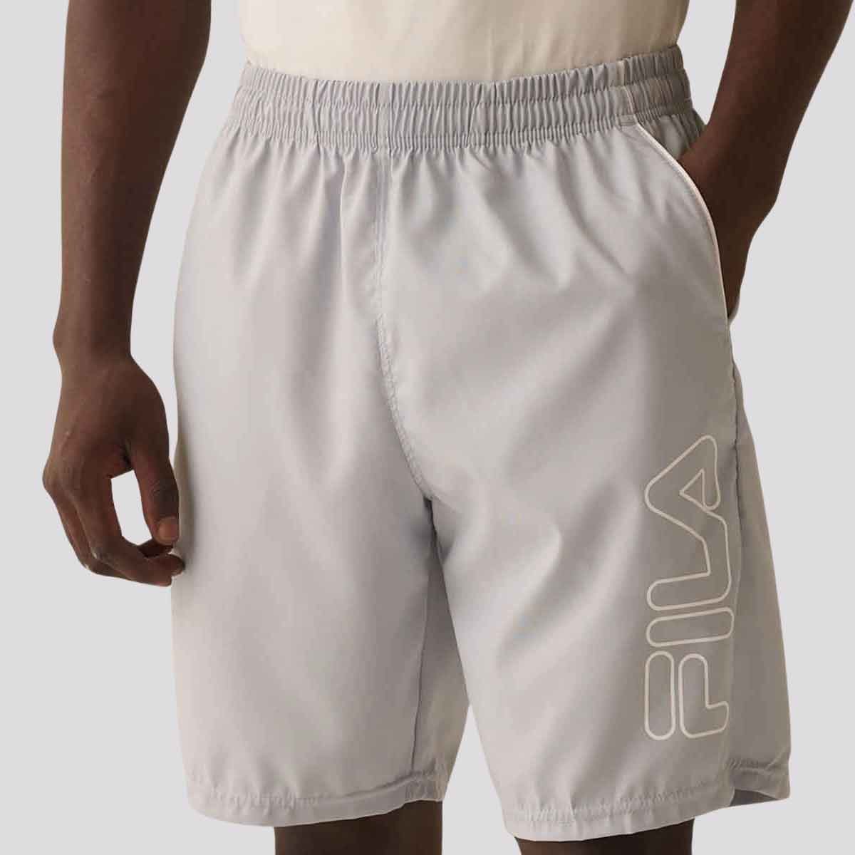 Bermuda Fila Train 7,5 Cinza Claro e Branco Cinza 5
