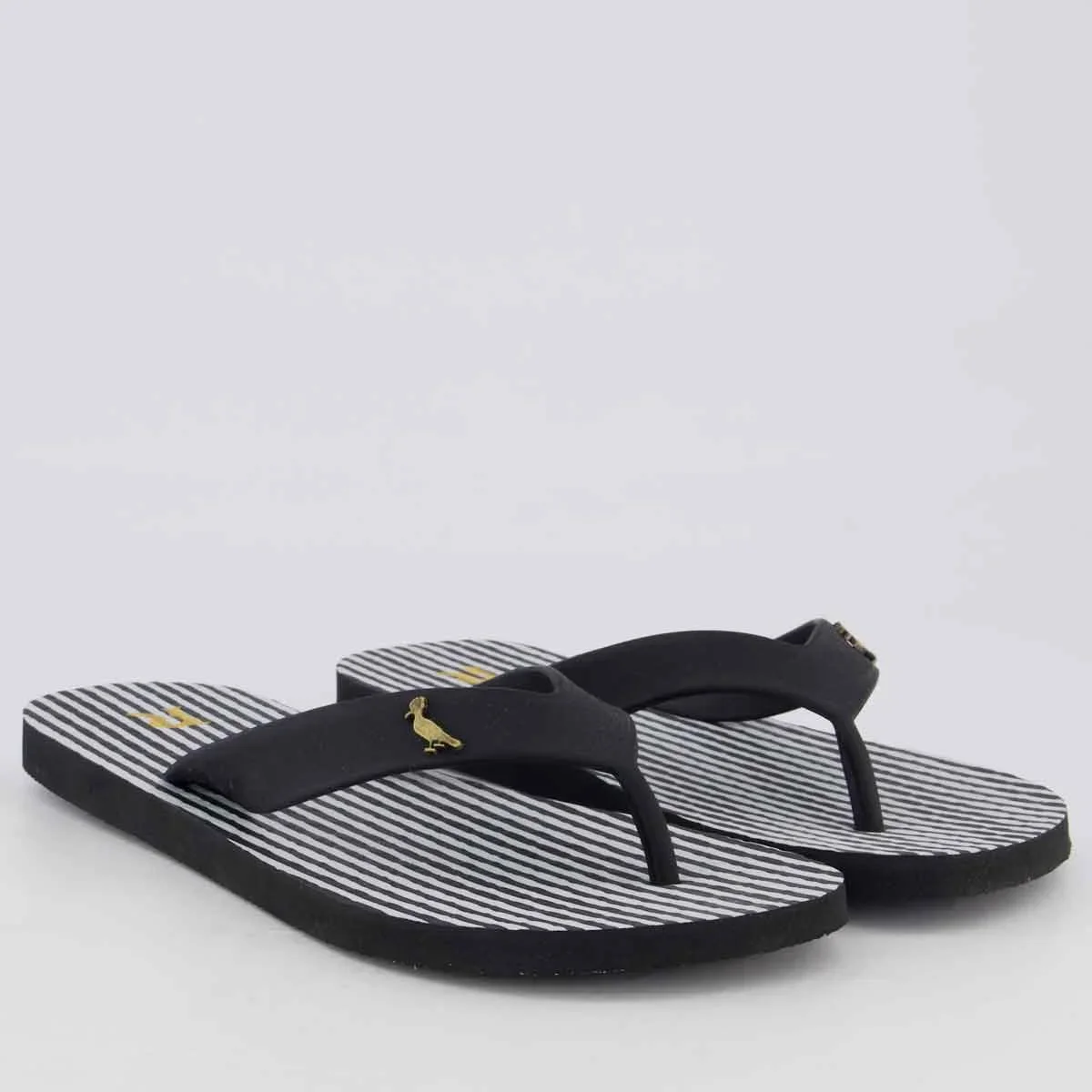 Chinelo Reserva Trancoso Listrado II Preto e Branco Preto/Branco 3