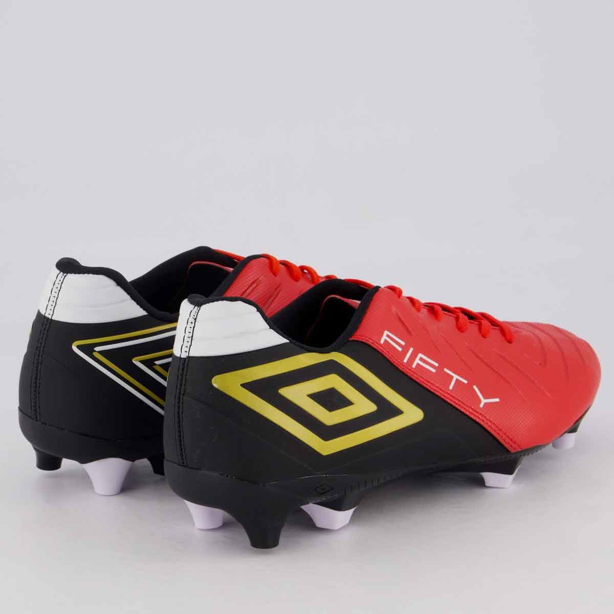 Chuteira Umbro Fifty VI Campo Vermelha e Preta Vermelho/Preto 3