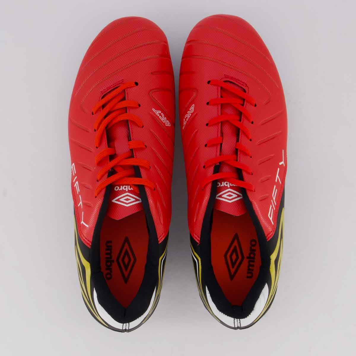 Chuteira Umbro Fifty VI Campo Vermelha e Preta Vermelho/Preto 4