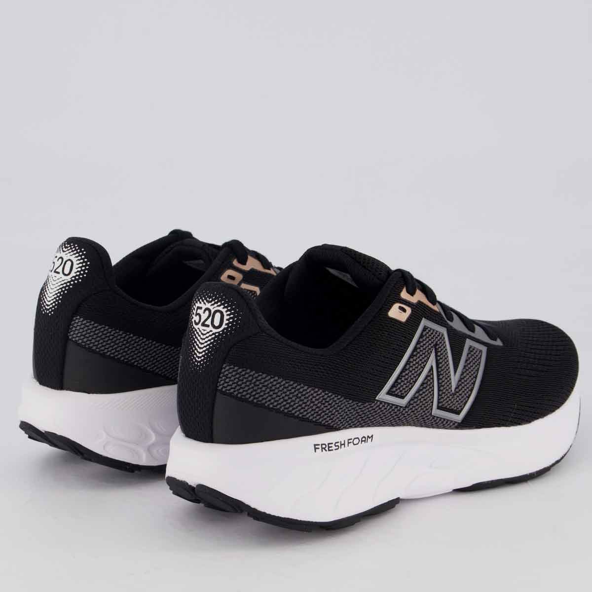 Tênis New Balance 520 V9 Feminino Preto e Bege Preto 3