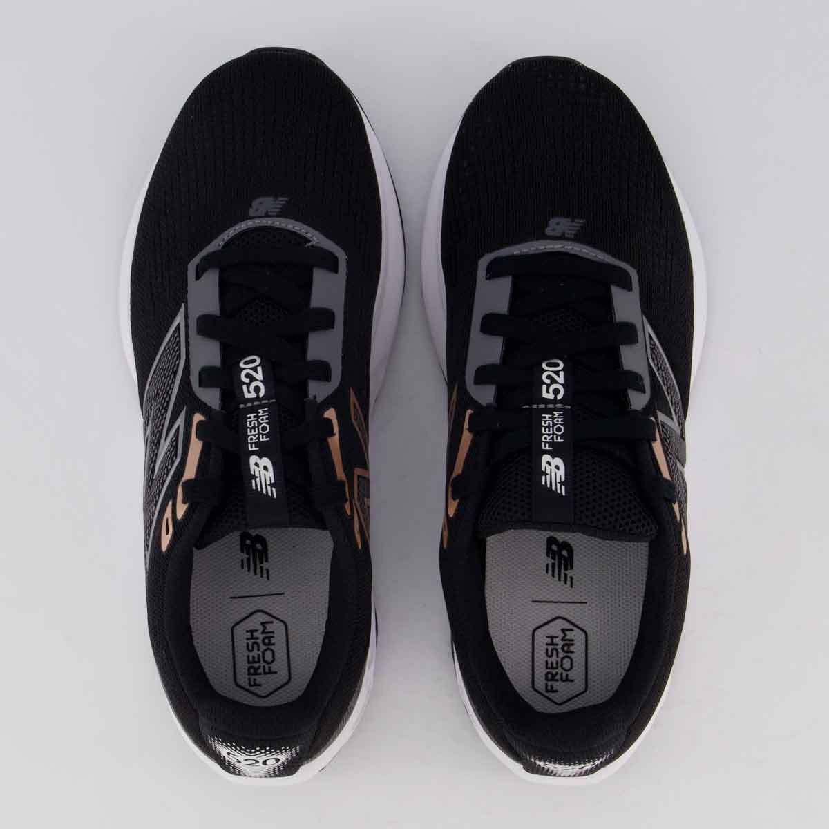 Tênis New Balance 520 V9 Feminino Preto e Bege Preto 4