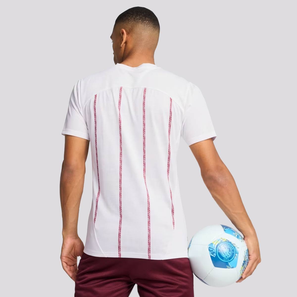 Camisa Puma Manchester City Pré-Jogo 2025 Branca Branco/Vermelho 2