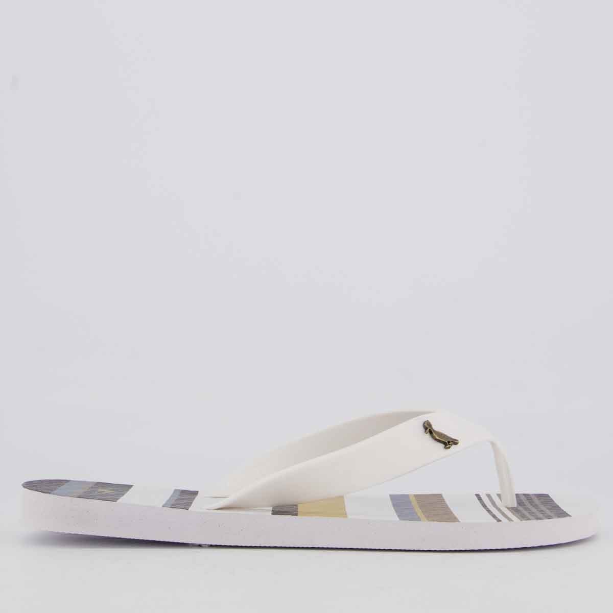 Chinelo Reserva Trancoso Listrado Branco e Azul Branco/Azul 2