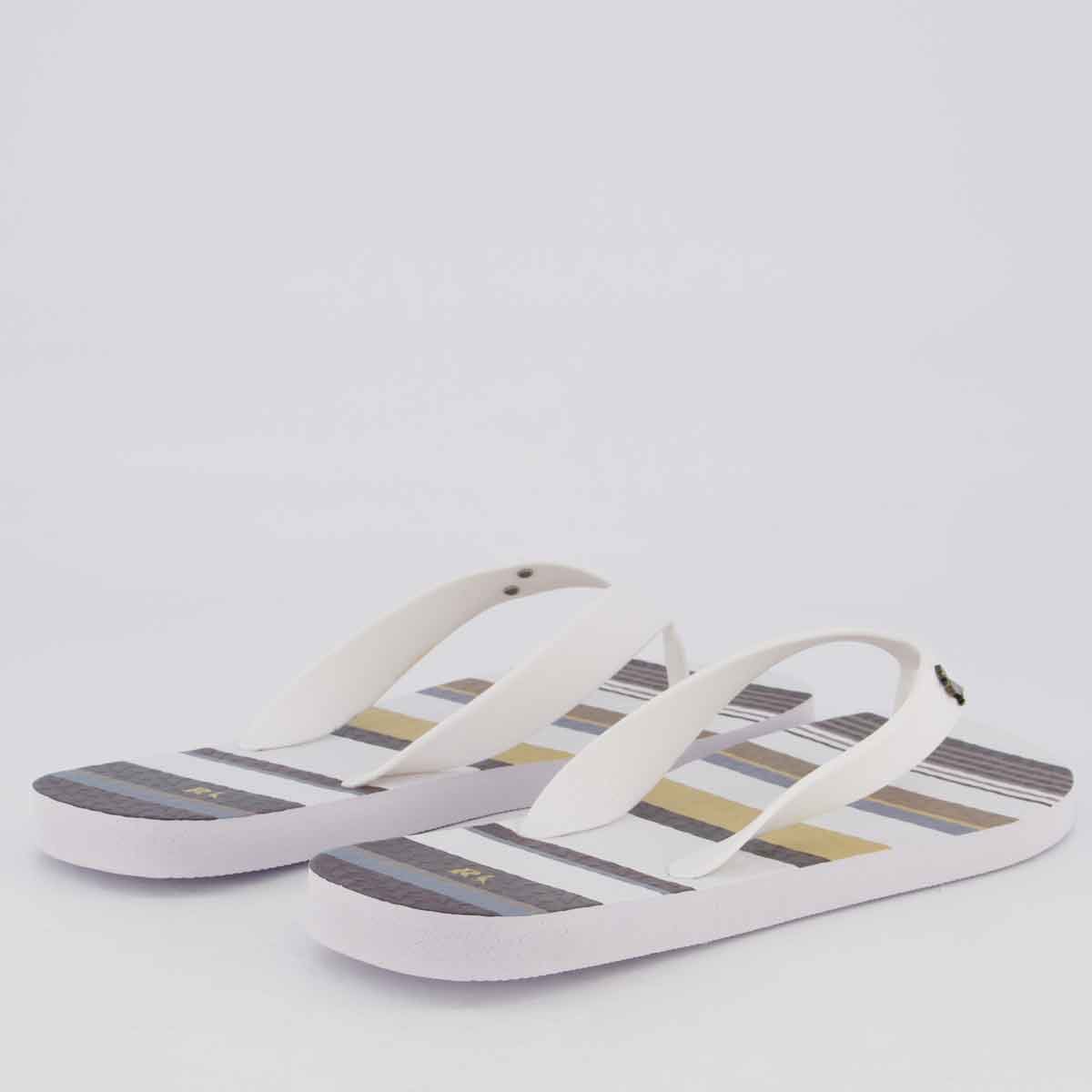 Chinelo Reserva Trancoso Listrado Branco e Azul Branco/Azul 4
