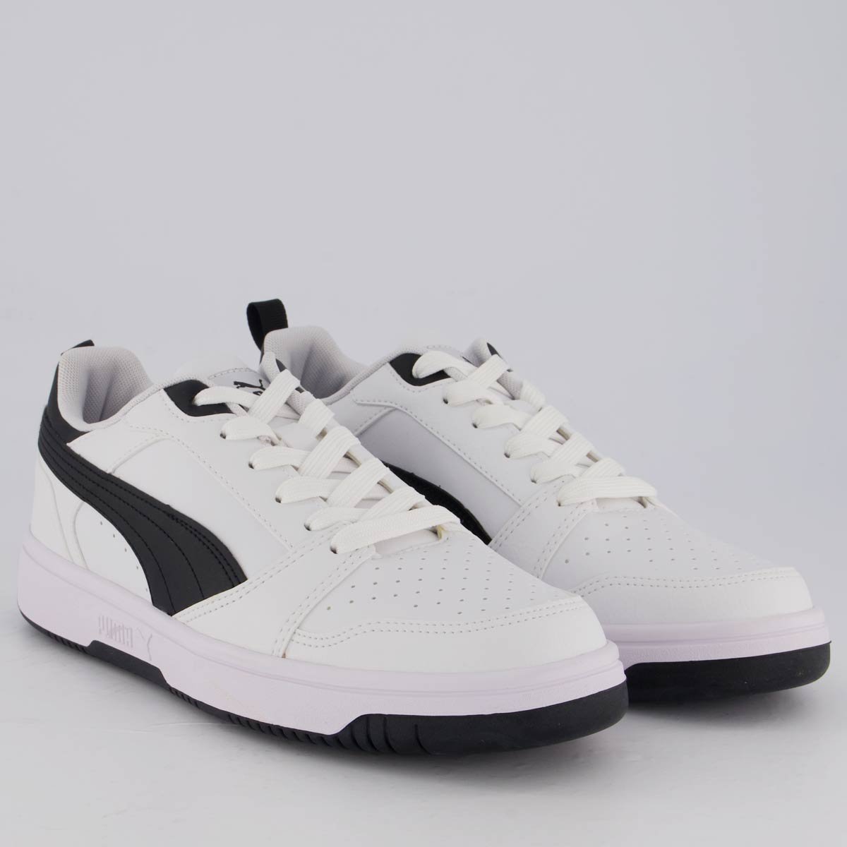 Tênis Puma Rebound V6 Low Branco e Preto Branco/Preto 2