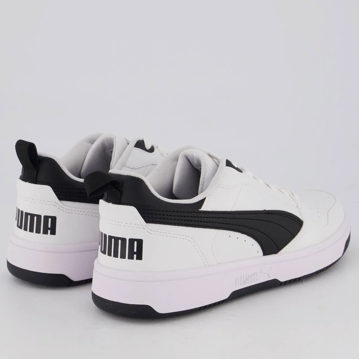 Tênis Puma Rebound V6 Low Branco e Preto Branco/Preto 3