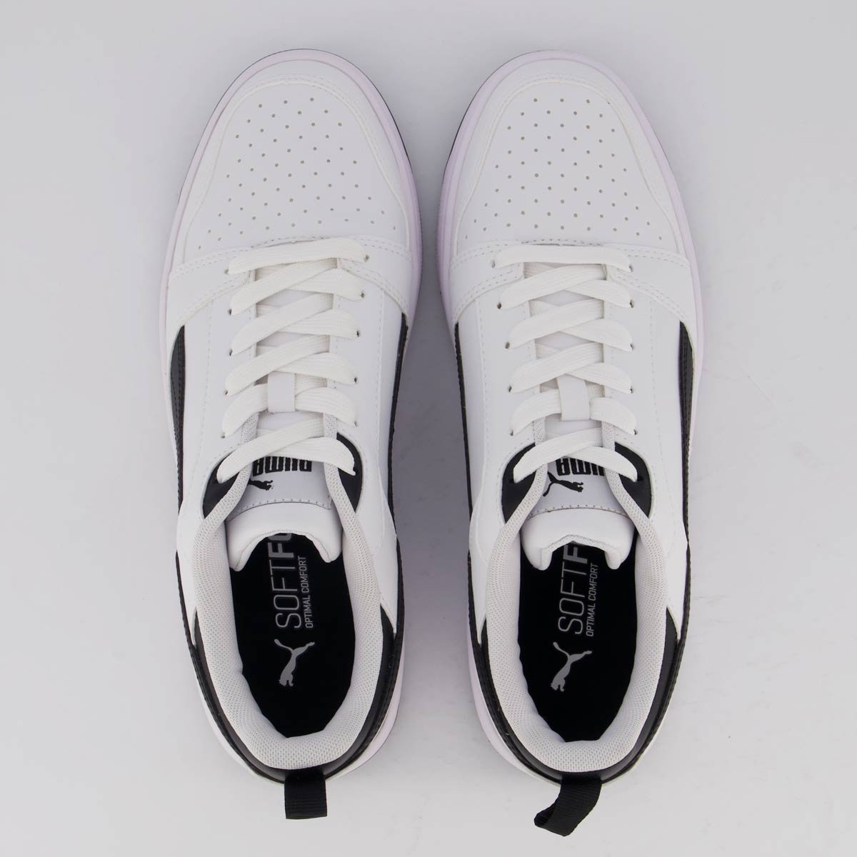 Tênis Puma Rebound V6 Low Branco e Preto Branco/Preto 4