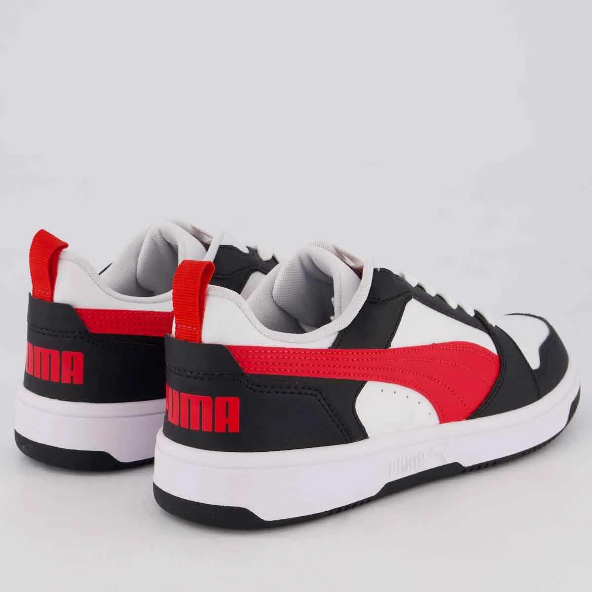 Tênis Puma Rebound V6 Low Branco e vermelho Branco/Vermelho 3