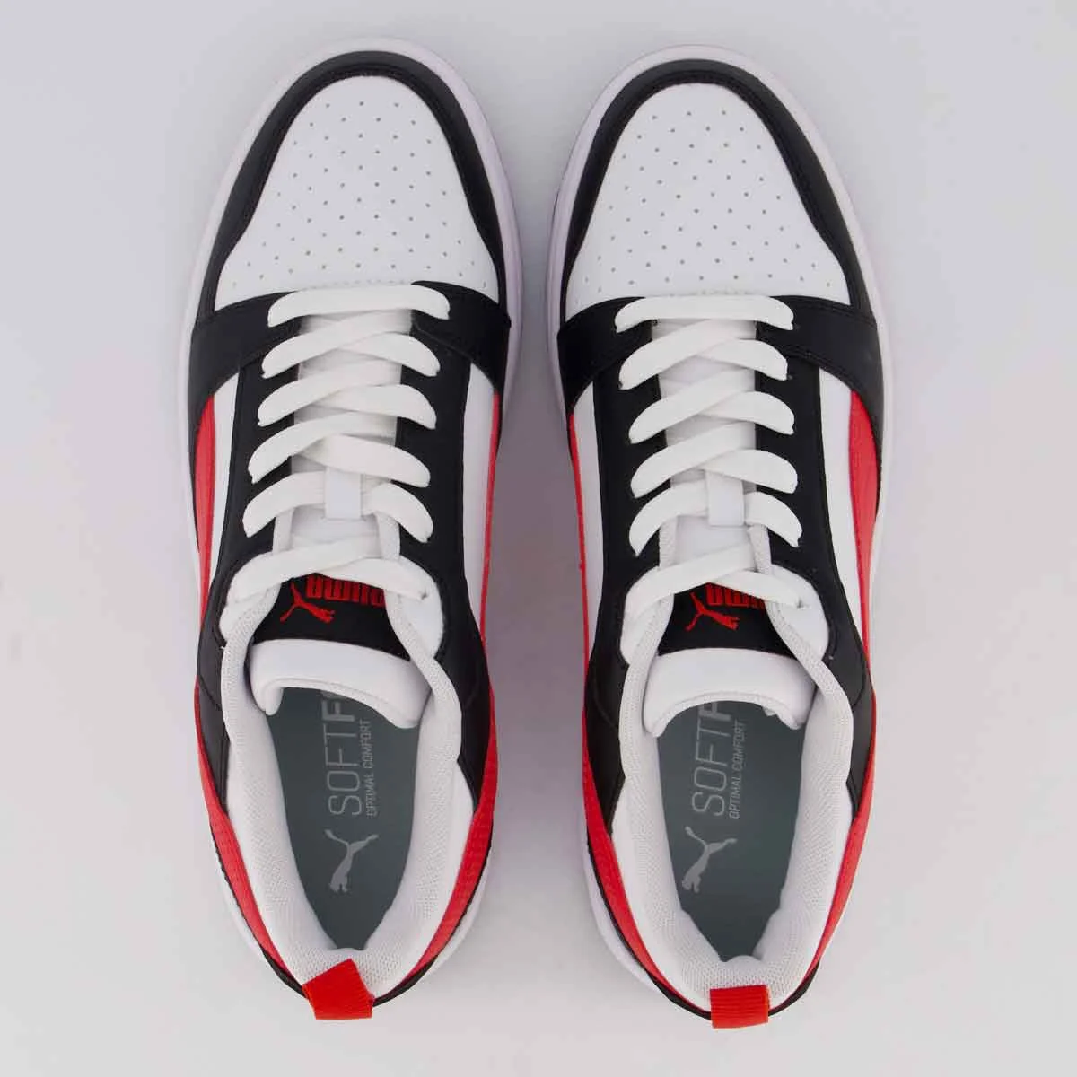Tênis Puma Rebound V6 Low Branco e vermelho Branco/Vermelho 4