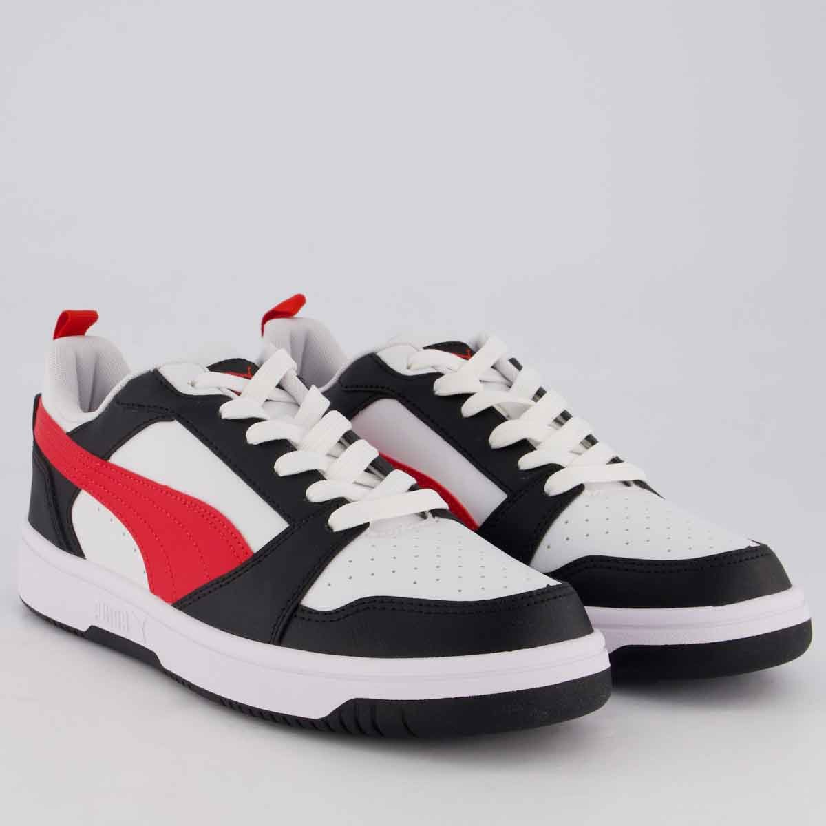 Tênis Puma Rebound V6 Low Branco e vermelho Branco/Vermelho 2