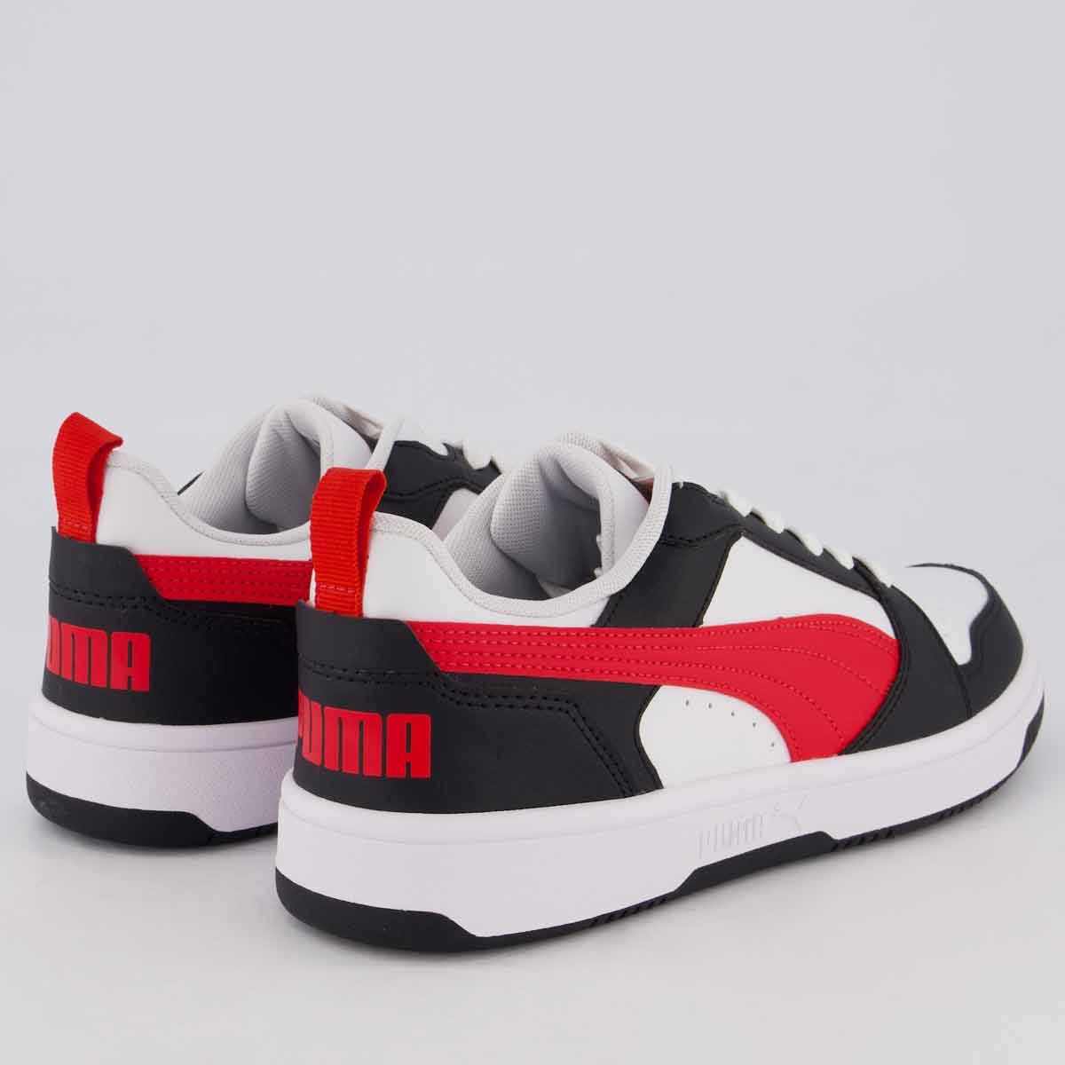 Tênis Puma Rebound V6 Low Branco e vermelho Branco/Vermelho 3