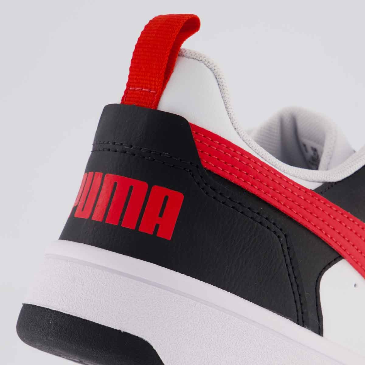 Tênis Puma Rebound V6 Low Branco e vermelho Branco/Vermelho 6