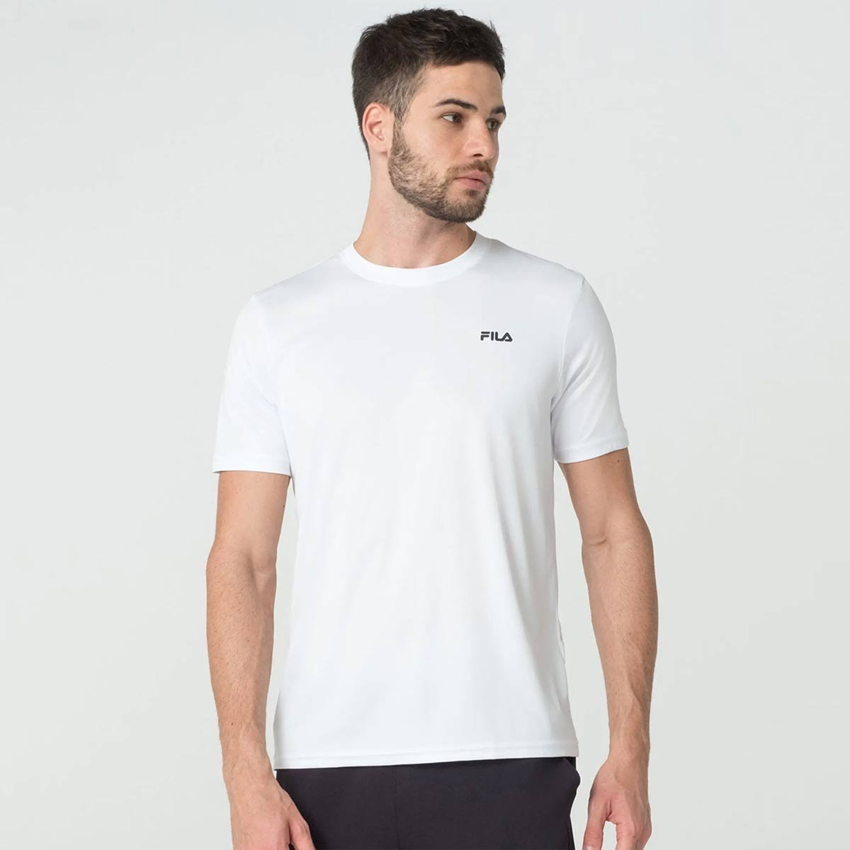 Camiseta Fila Basic Sports II Branco e Prata