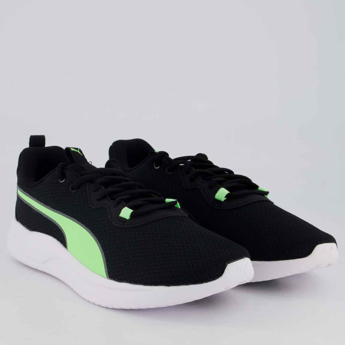Tênis Puma Resolve Smooth Preto e Verde Preto/Verde 2