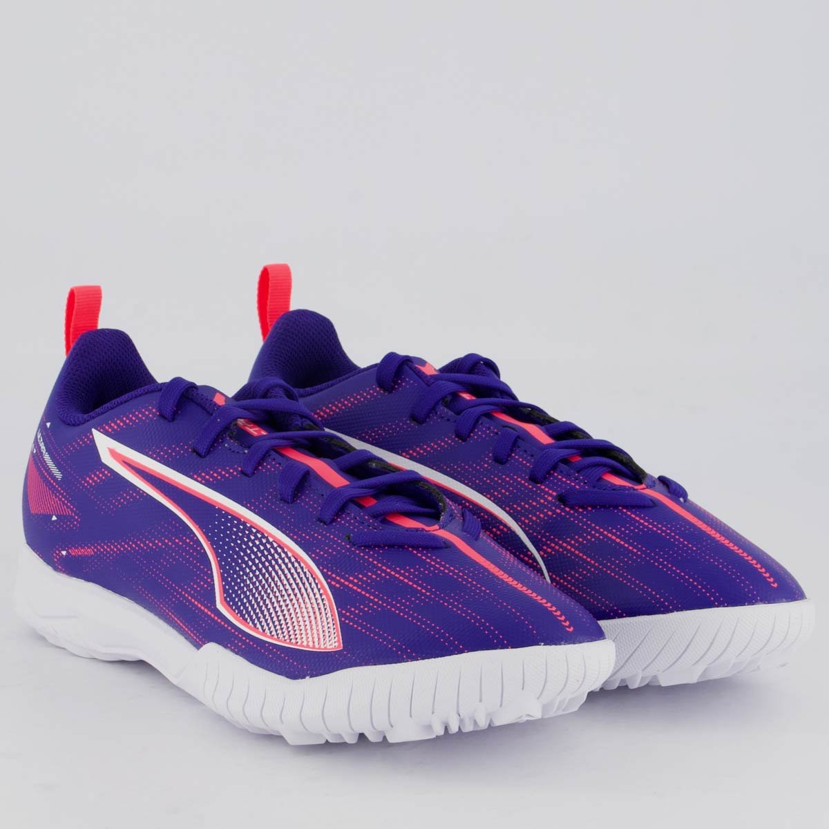 Chuteira Puma Ultra 5 TT Society Juvenil Azul Roxo 2