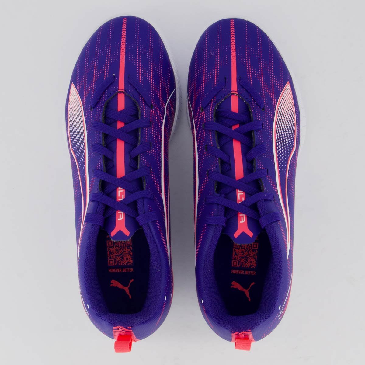 Chuteira Puma Ultra 5 TT Society Juvenil Azul Roxo 4