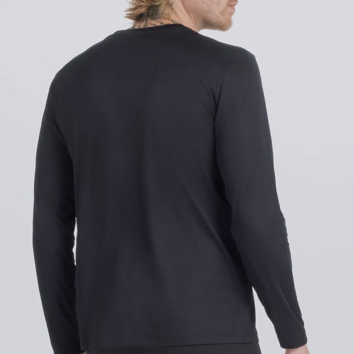 Camiseta Manga Longa Umbro Basic Uv Preta Preto 5