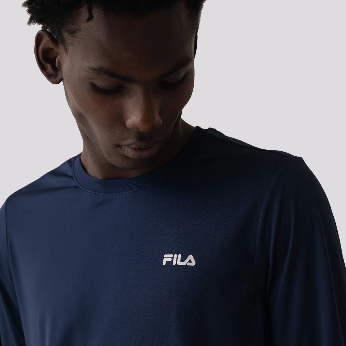 Camiseta Manga Longa Fila Basic Sports Marinho Azul 3