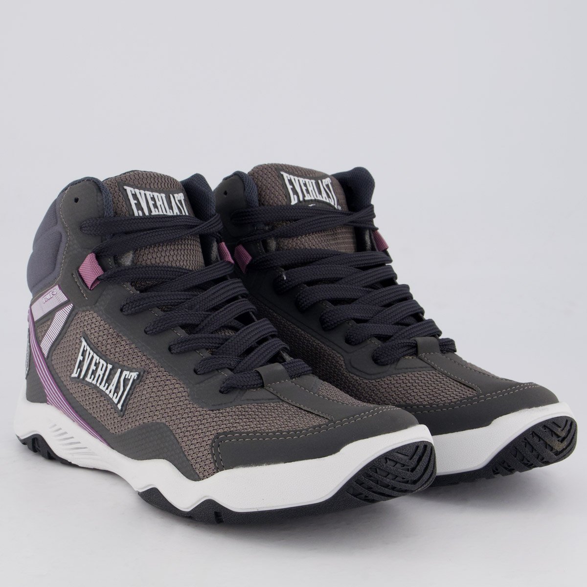 Tênis Everlast Strike 4 Feminino Cinza e Branco Cinza/Lilás 2