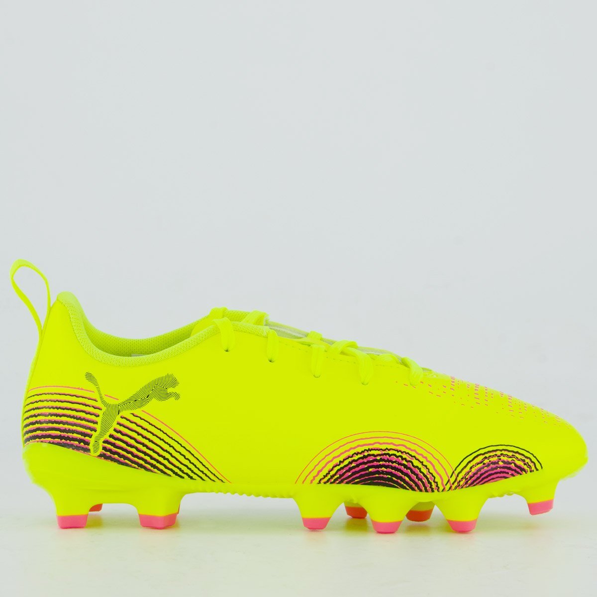 Chuteira Puma Future 8 Play FG/AG Juvenil Campo Amarela