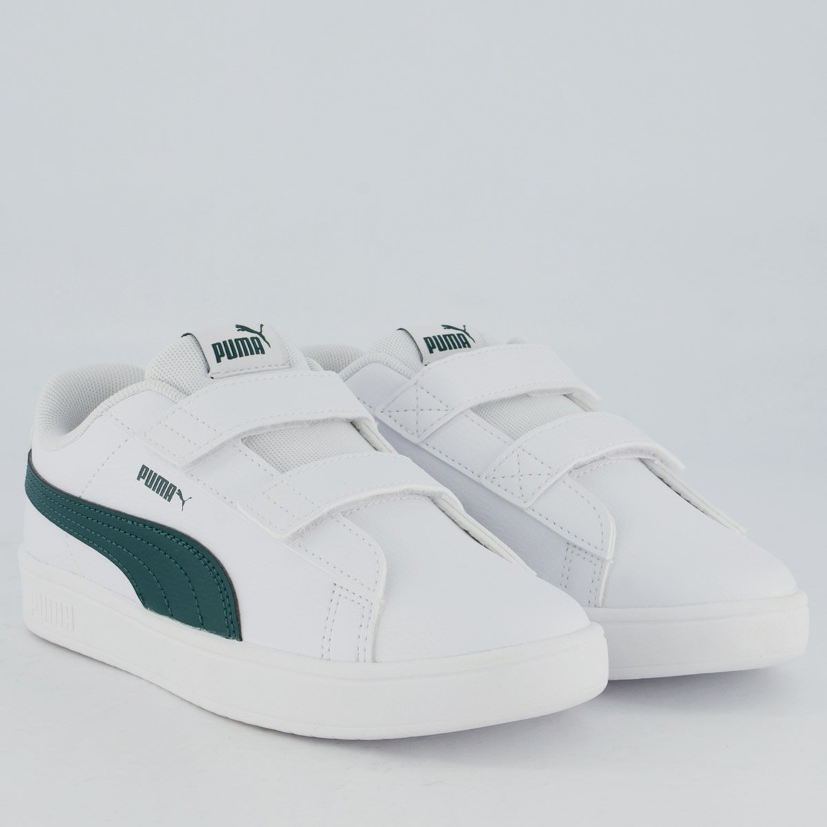 Tênis Puma Rickie Classic V PS Infantil Branco e Verde Branco/Verde 2