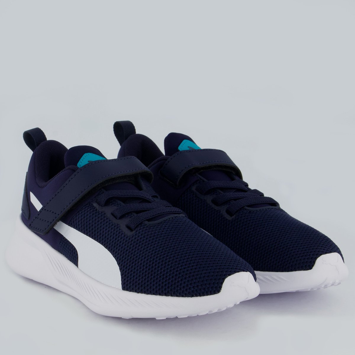 Tênis Puma Flyer Runner V PS Infantil Marinho e Branco Marinho/Branco 5