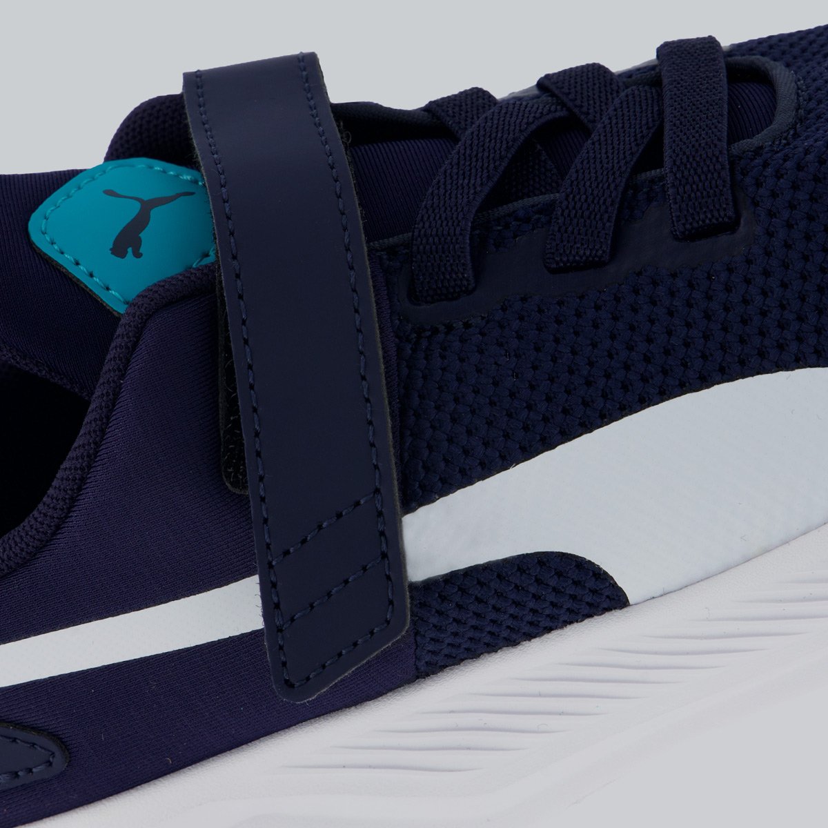 Tênis Puma Flyer Runner V PS Infantil Marinho e Branco Marinho/Branco 4