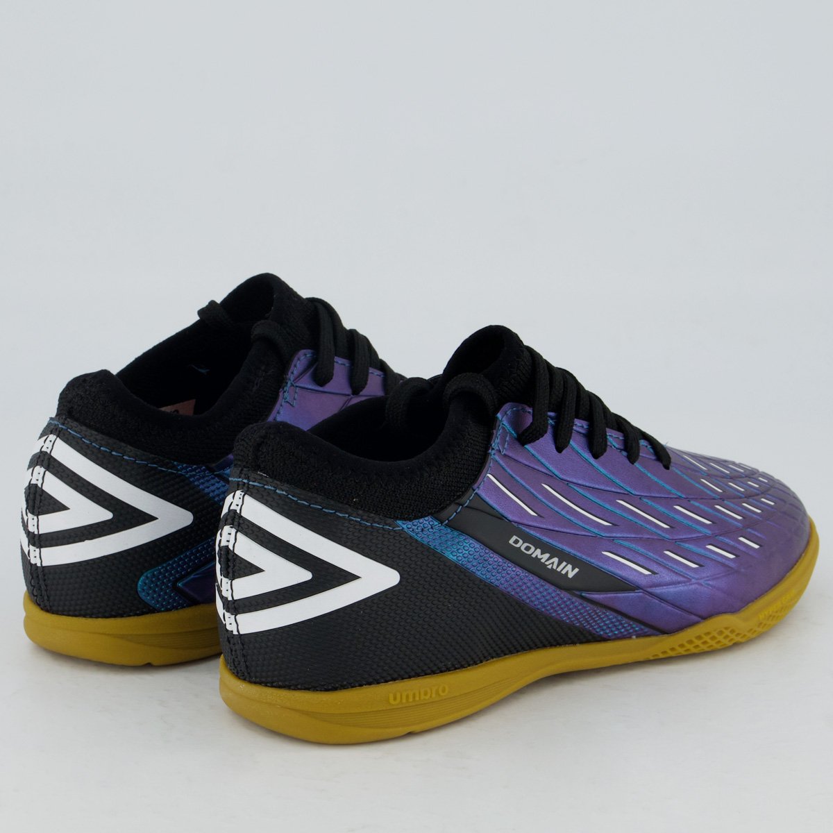Chuteira Umbro Domain Futsal Juvenil Azul e Preta Azul 3