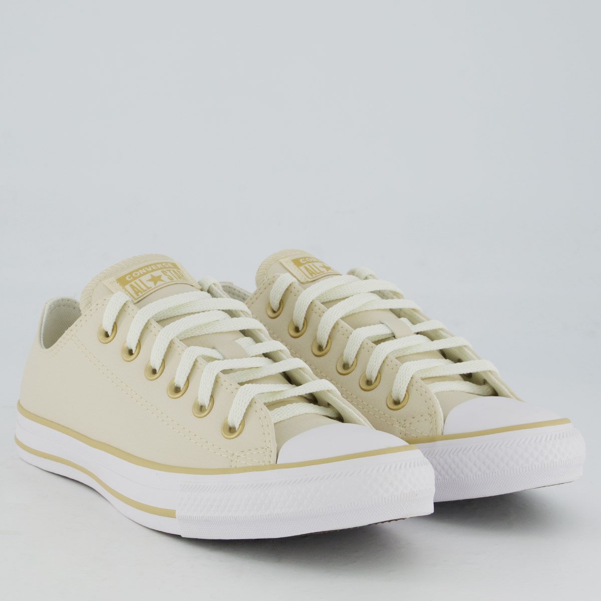 Tênis Converse All Star Chuck Taylor Bege e Branco Bege 2