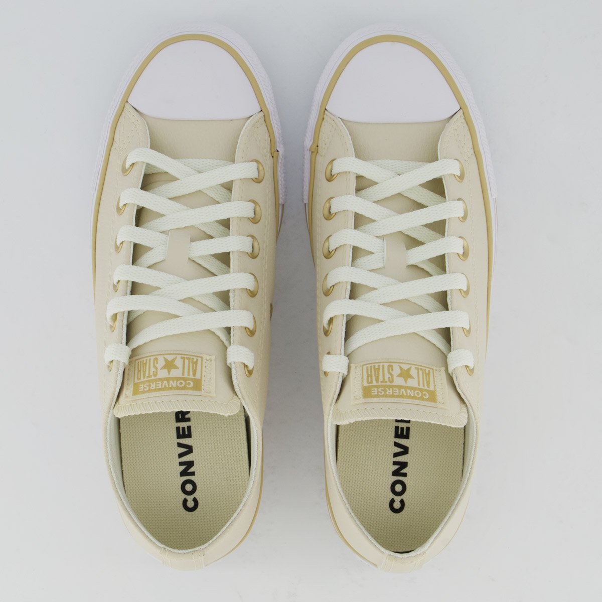 Tênis Converse All Star Chuck Taylor Bege e Branco Bege 4