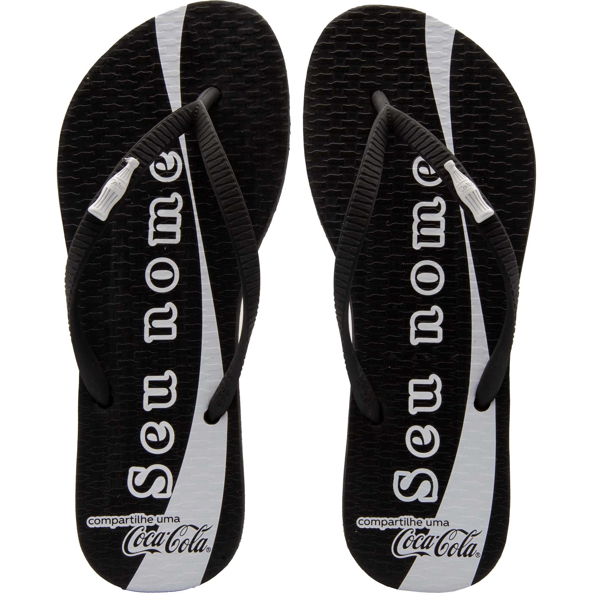 Chinelo Coca Cola Share A Coke Feminino Preto Preto 5