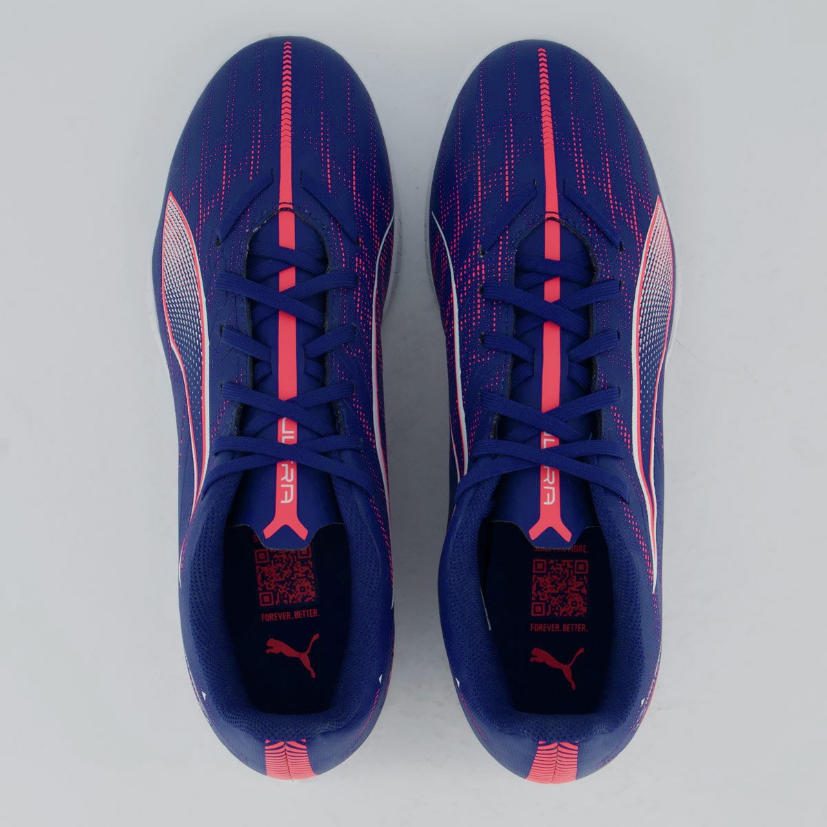 Chuteira Puma Ultra 5 Play Society Azul e Branca 4