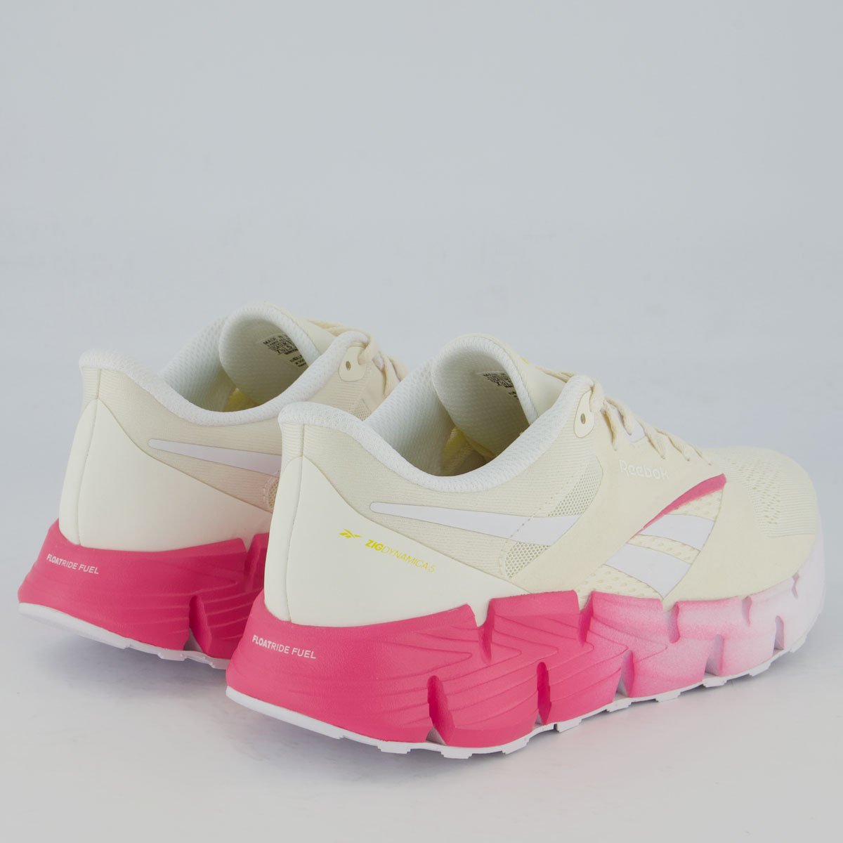 Tênis Reebok Zig Dynamica 5 Feminino Branco e Rosa Branco/Rosa 3
