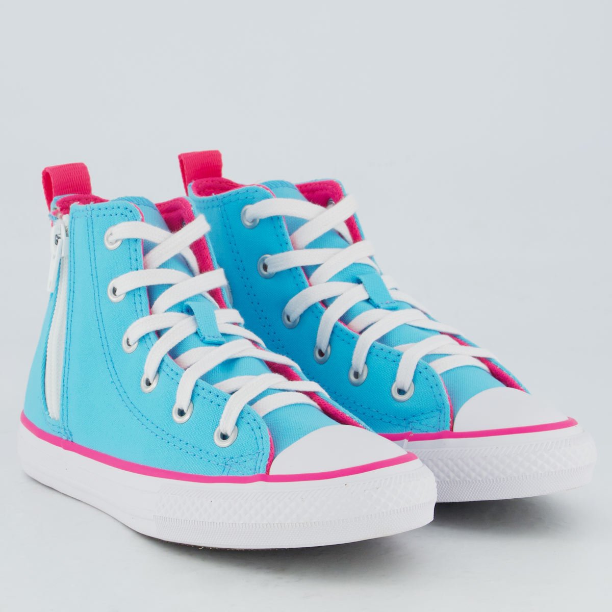 Tênis Converse All Star Side Cano Alto Infantil Azul e Rosa Azul 2