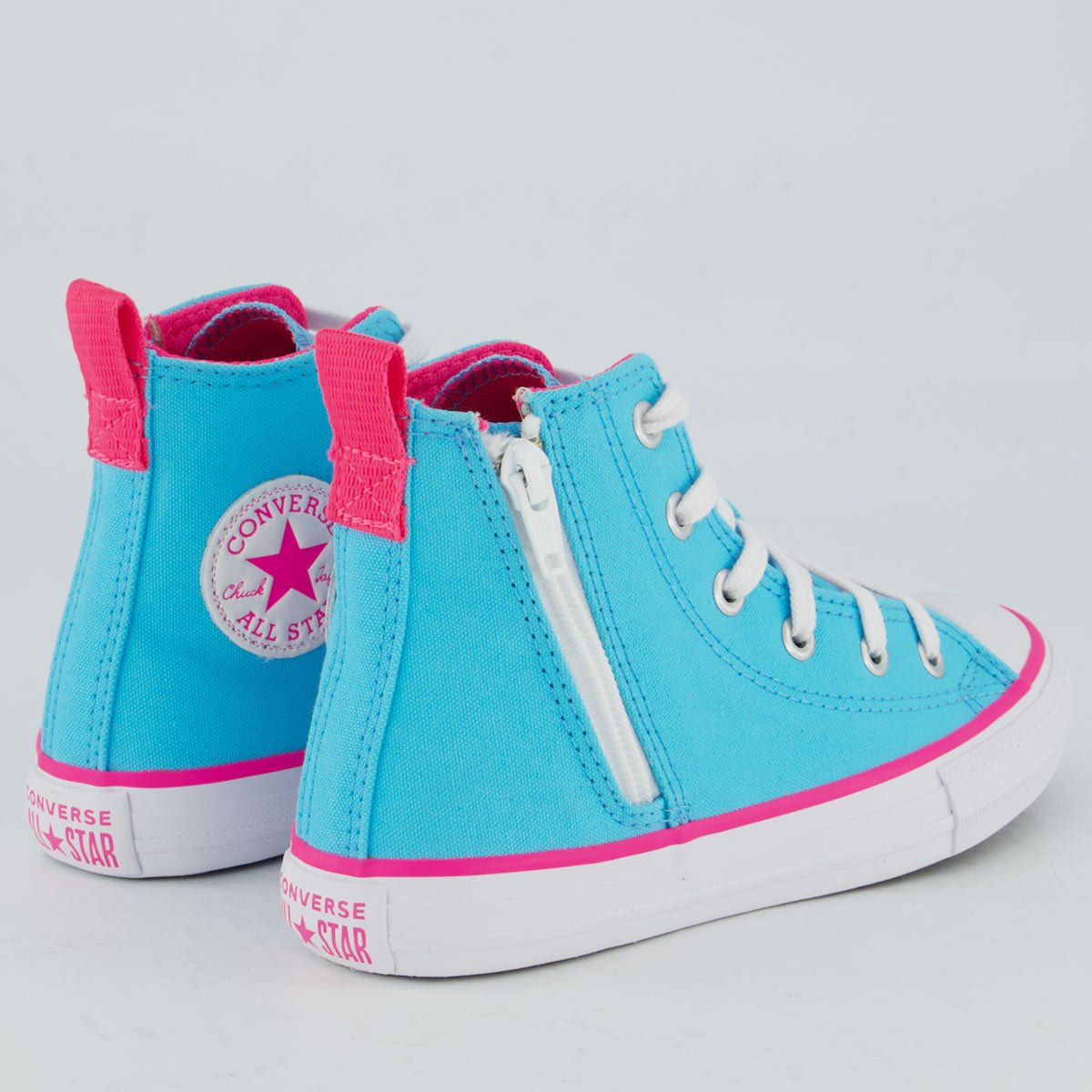 Tênis Converse All Star Side Cano Alto Infantil Azul e Rosa Azul 3
