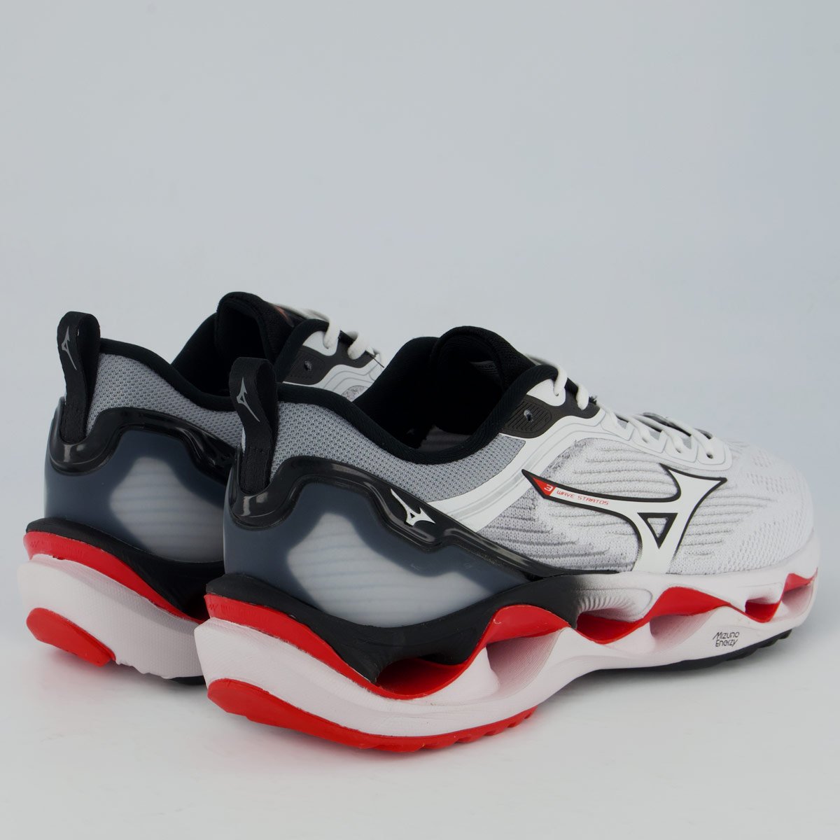 Tênis Mizuno Wave Stratos 3 Branco e Vermelho Branco/Vermelho 3