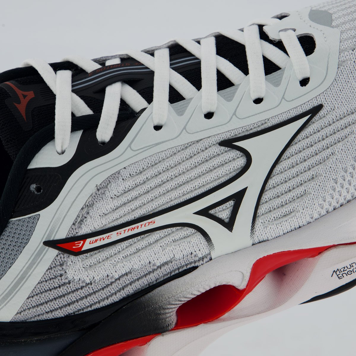 Tênis Mizuno Wave Stratos 3 Branco e Vermelho Branco/Vermelho 7