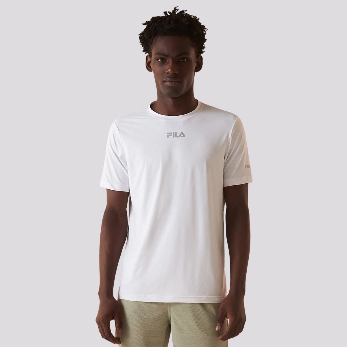 Camiseta Fila Sun Protect Breezy Branco e Prata Branco