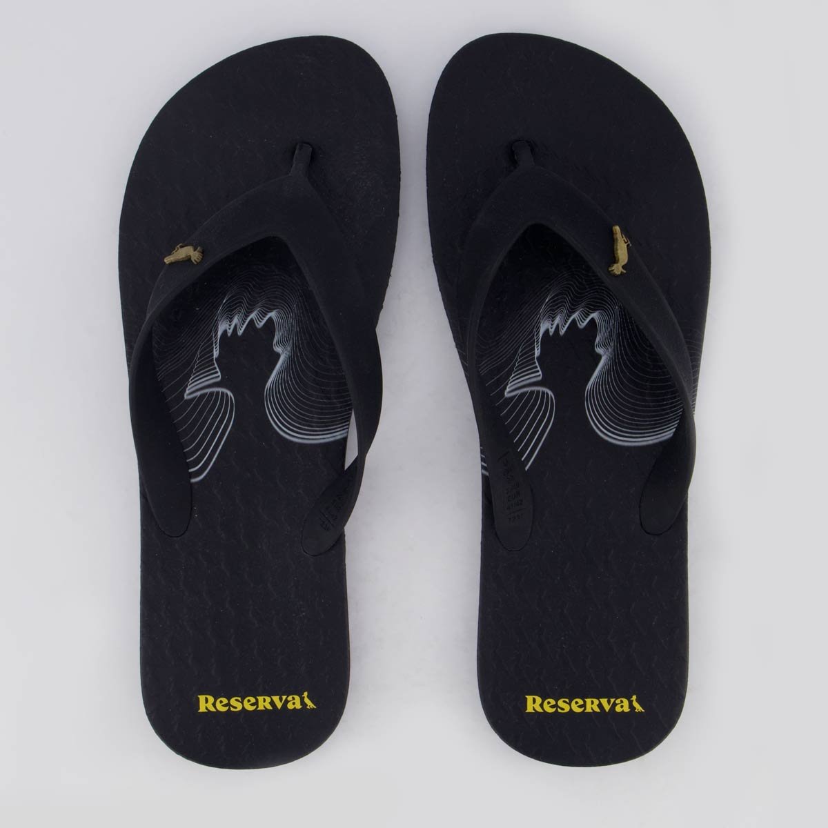Chinelo Reserva Waves Preto e Branco