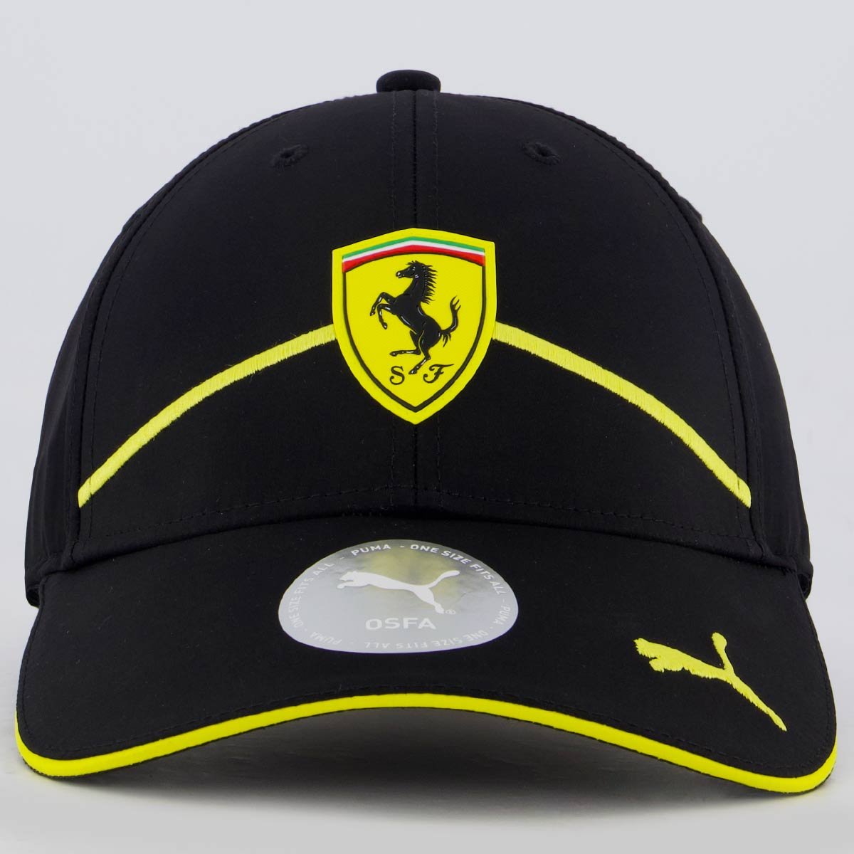 Boné Puma Scuderia Ferrari Race BB Preto e Amarelo Preto/Amarelo 2